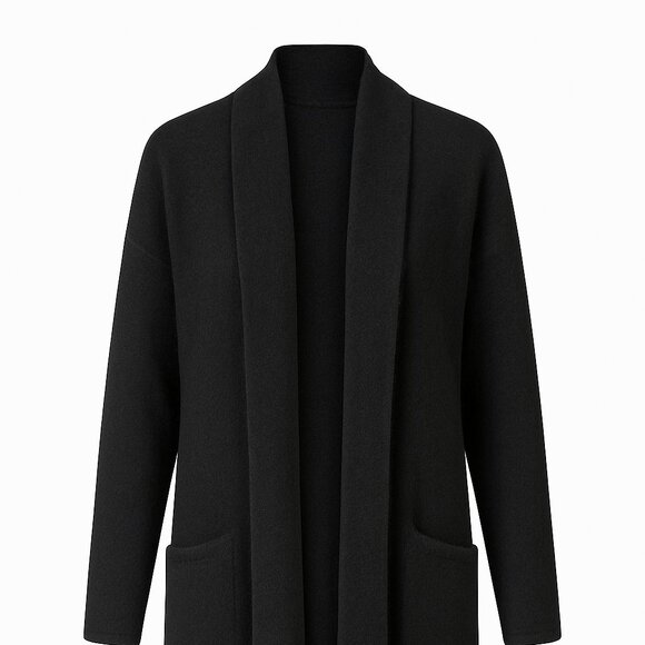 Luxury Baby Alpaca Medium-size Long Black Sweater – Handcrafted Andean Warmth, U - Picture 4 of 4